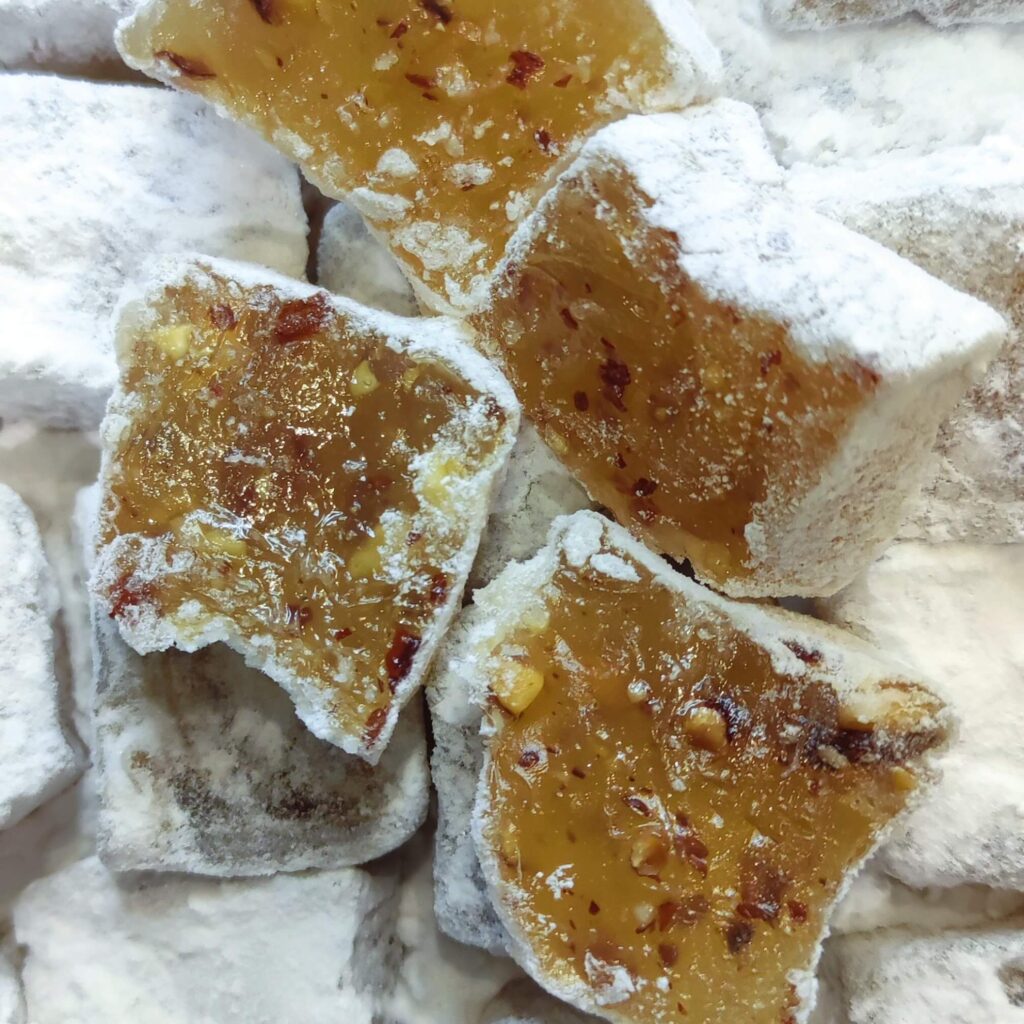 Syros delight with almond and Chios mastic flavor