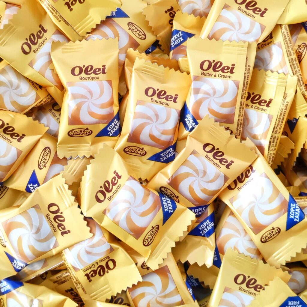 Καραμέλες χωρίς ζάχαρη βουτύρου 