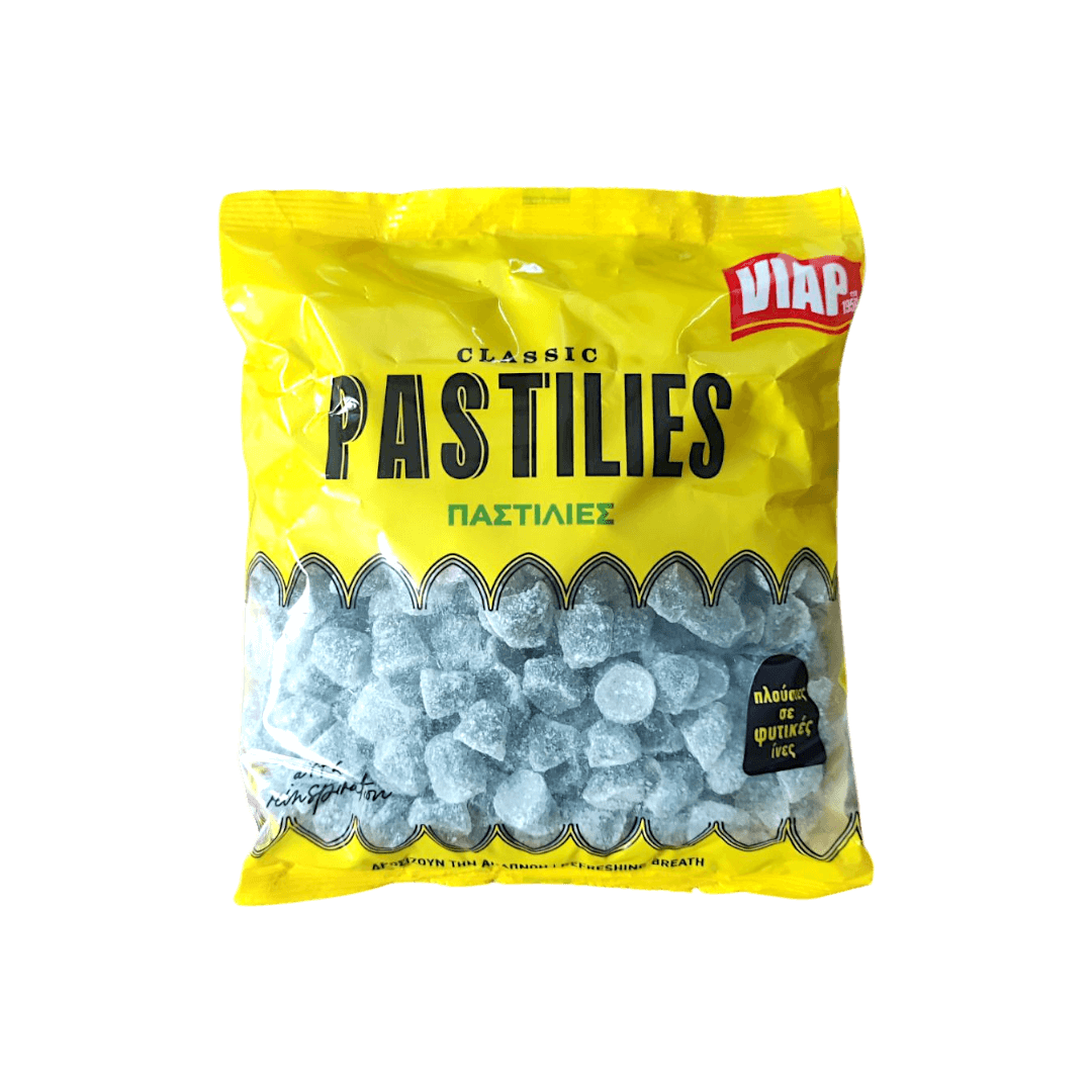 Lozenges with Arabic gum, eucalyptus, and mint flavor. Lozenges with Arabic gum, eucalyptus, and mint flavor.