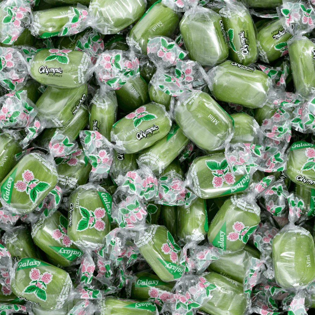 Crystalline mint candies