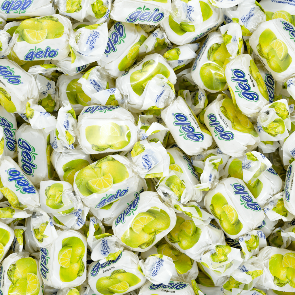Gelo jelly candies with bergamot flavor