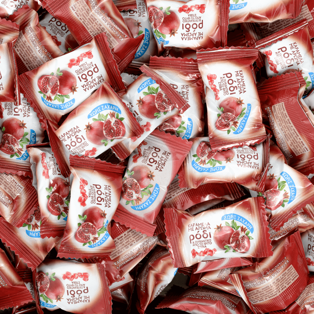 Sugar-free pomegranate candies