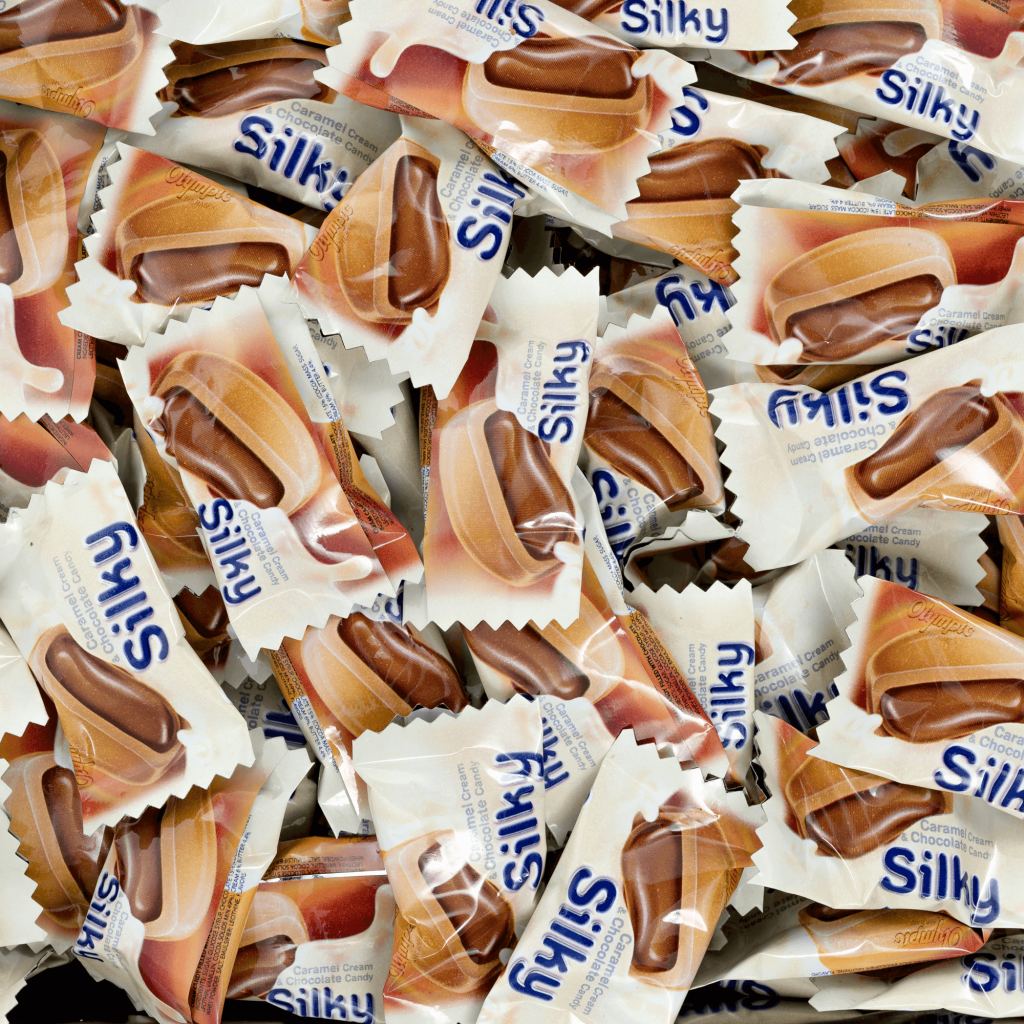 Silky caramel chocolate candies
