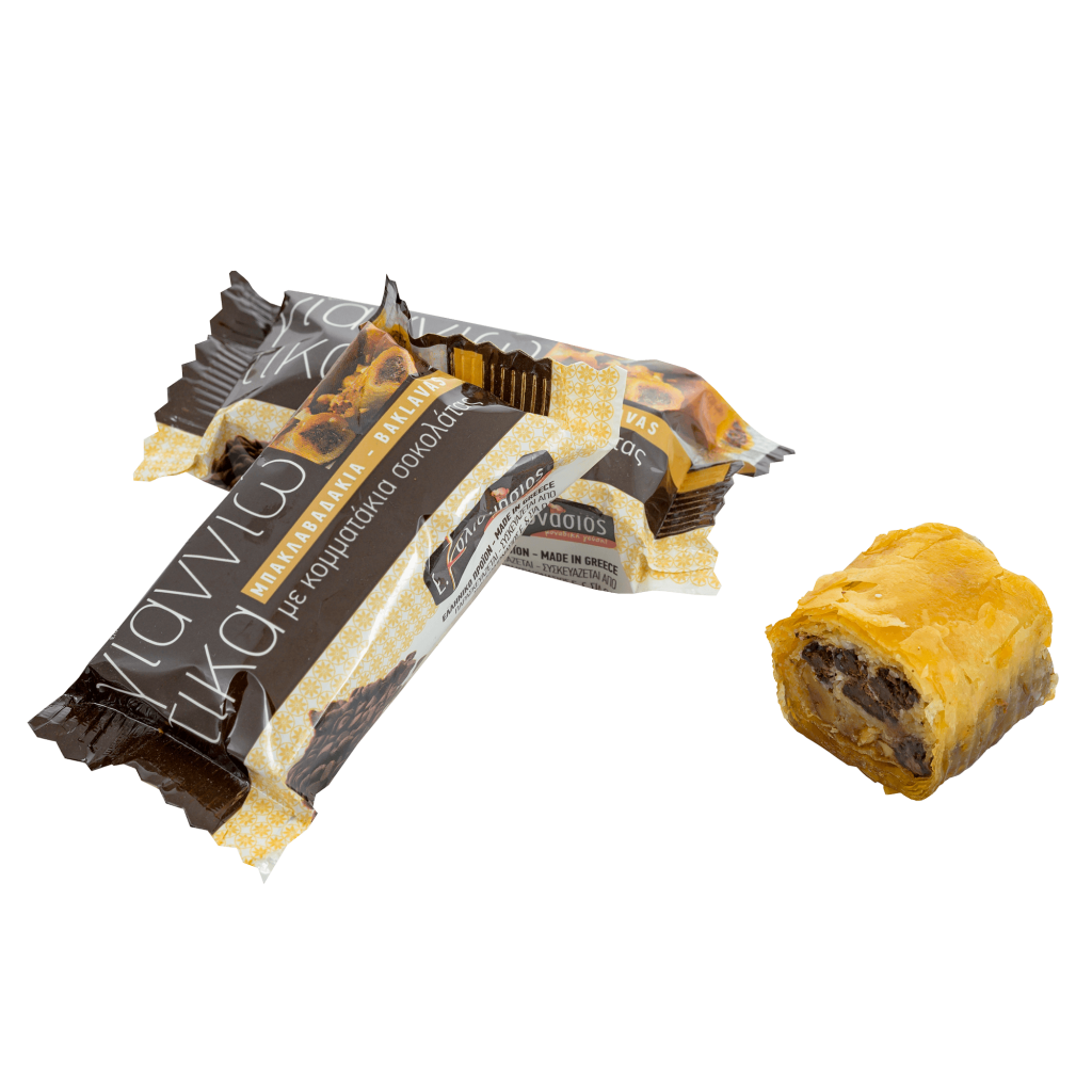 Baklavas bite with chocolate